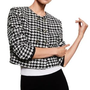 NWT Mango Tweed Jacket with Jewel Buttons